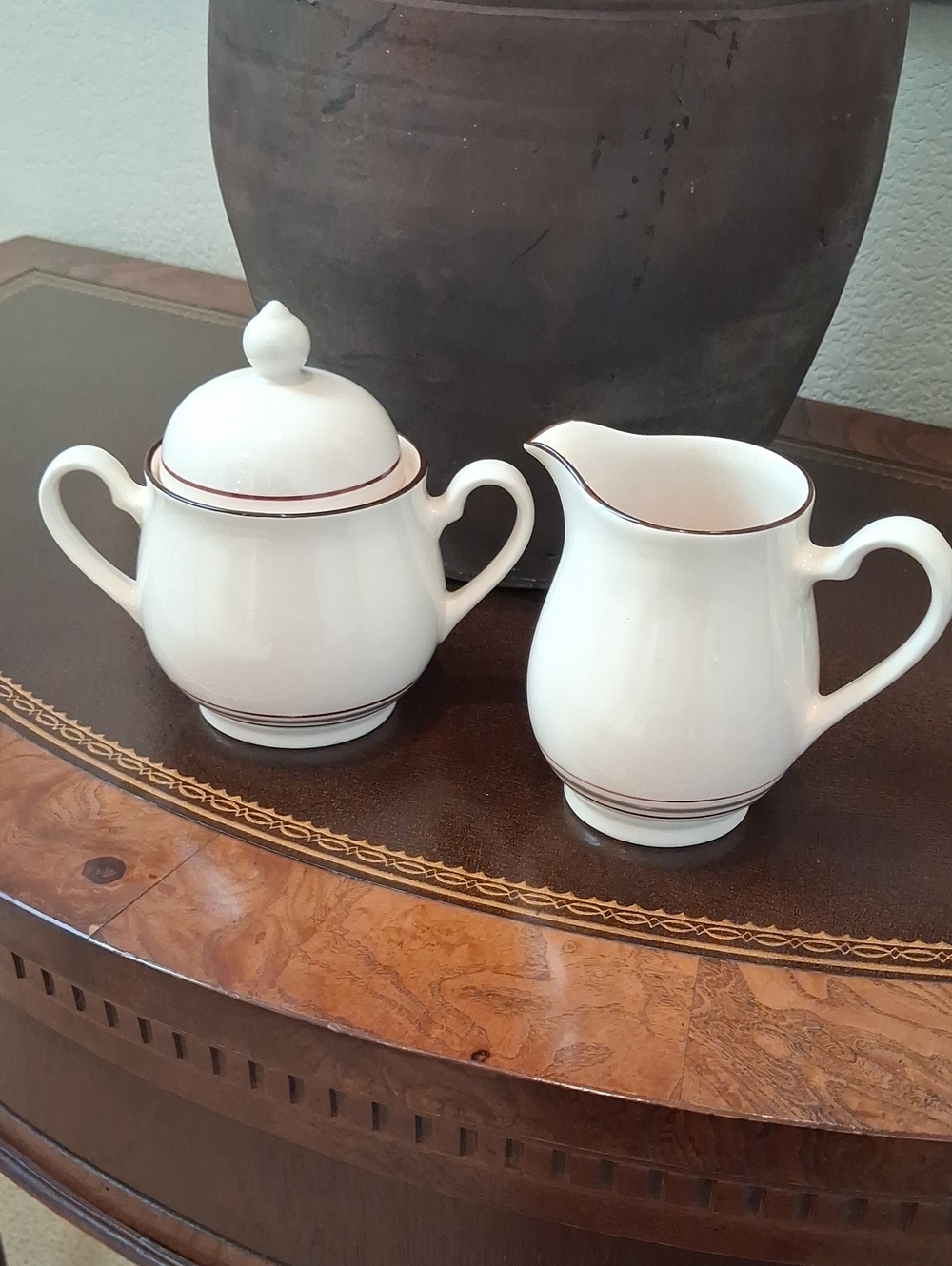 VTG. Irish Keltcraft By Noritake Porcelain Sugar Bowl & Creamer Nutmeg